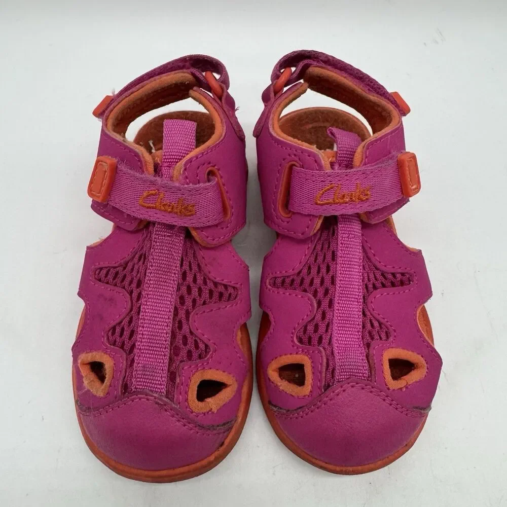 Clarks Cloudsteppers Kids Ezera Sea T Girl 5M Pink Rose Closed Toe Sport Sandal